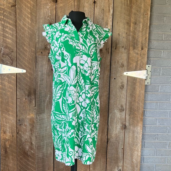 Charter Club Dresses Charter Club Linen Blend Dress Green And White